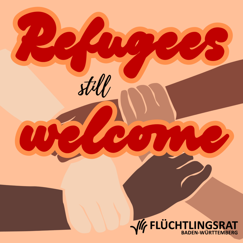 Aufkleber 'Refugees still welcome' Version 2