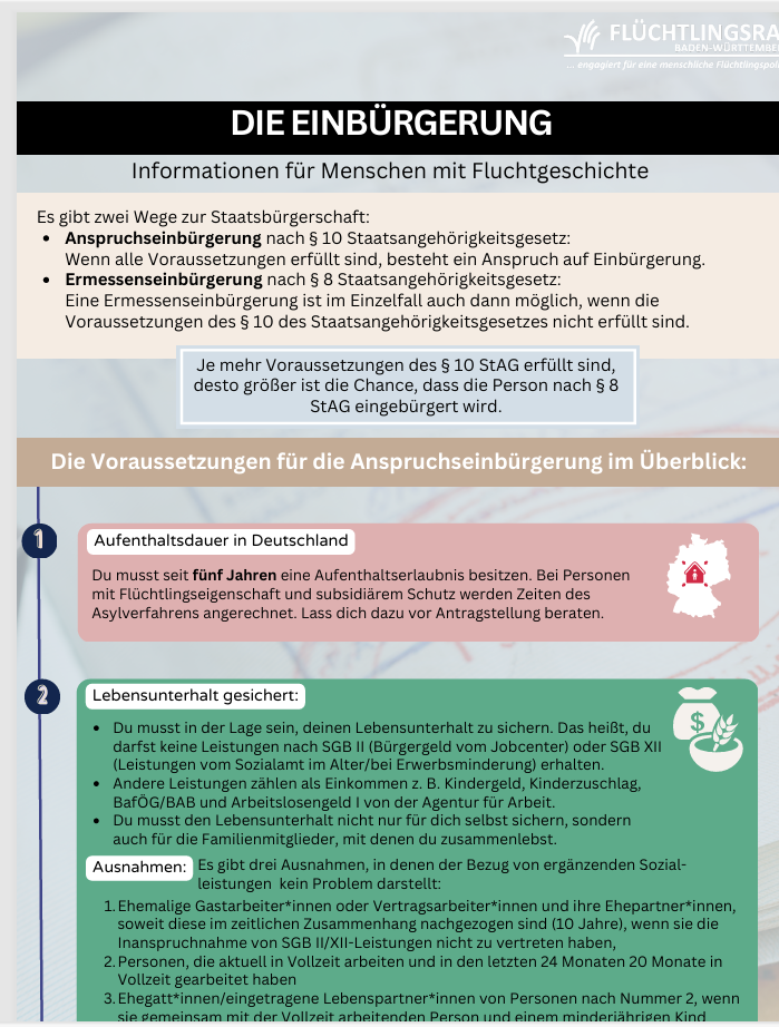 Infoblatt: Einbürgerung – Bild 1