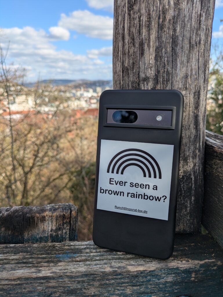 Sticker 'Ever seen a brown rainbow' auf Handyhülle