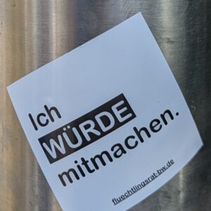 Sticker mit Text Ich WÜRDE mitmachen