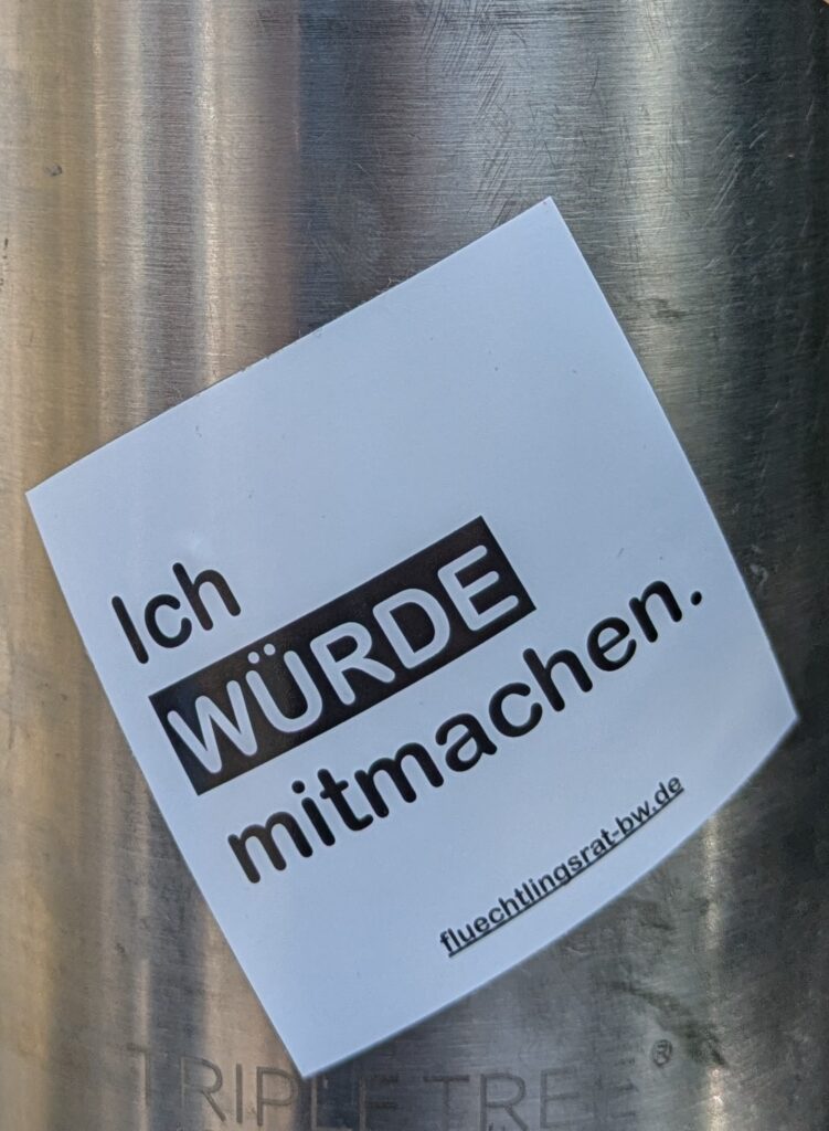Sticker mit Text Ich WÜRDE mitmachen