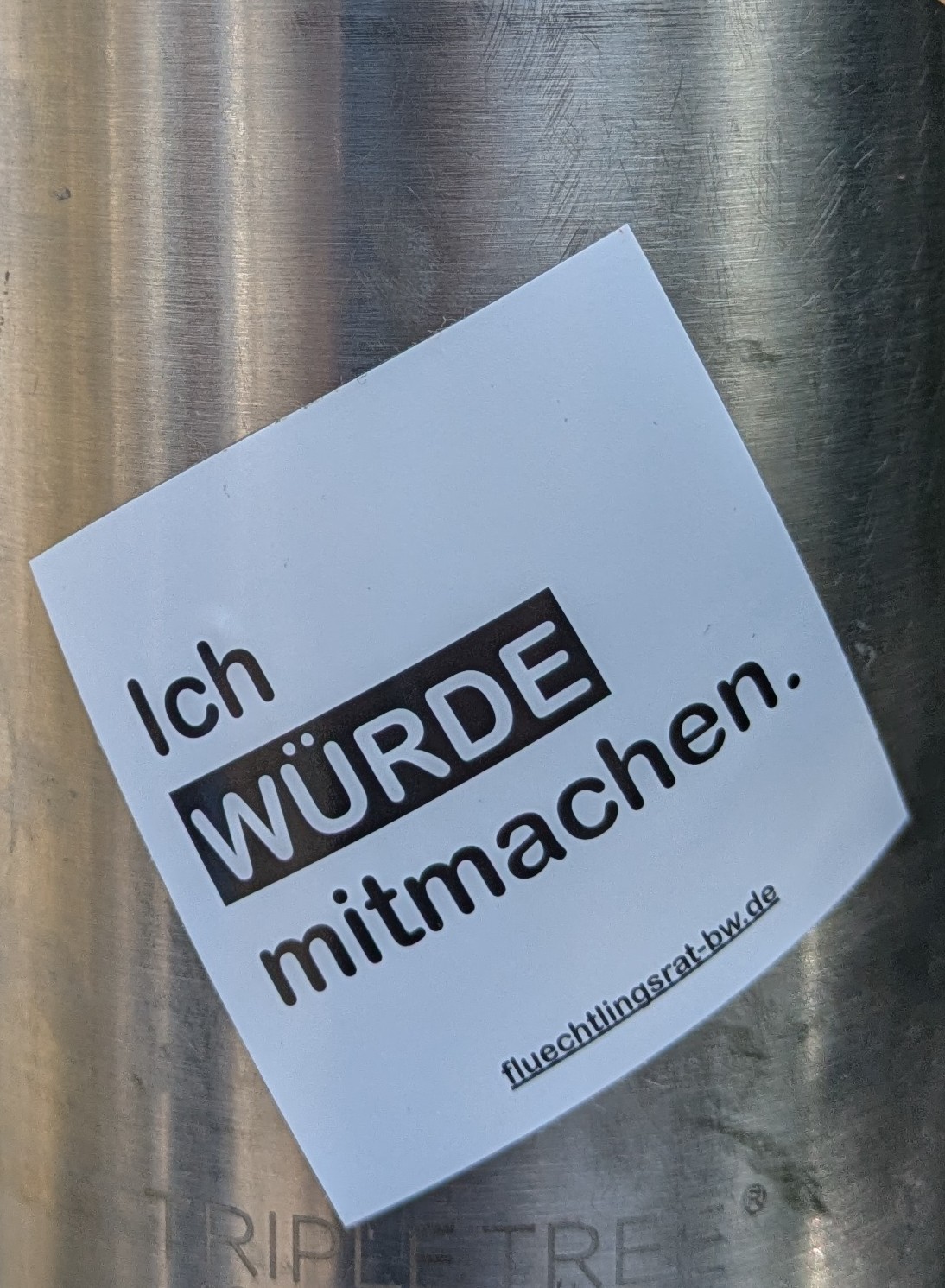Sticker mit Text Ich WÜRDE mitmachen