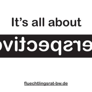 Aufkleber mit Aufschrift 'It's all about perspective' schwar auf weiß